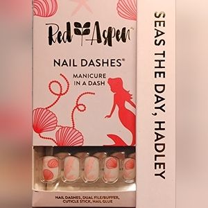 Red Aspen Nail Dashes - Mermaid designs